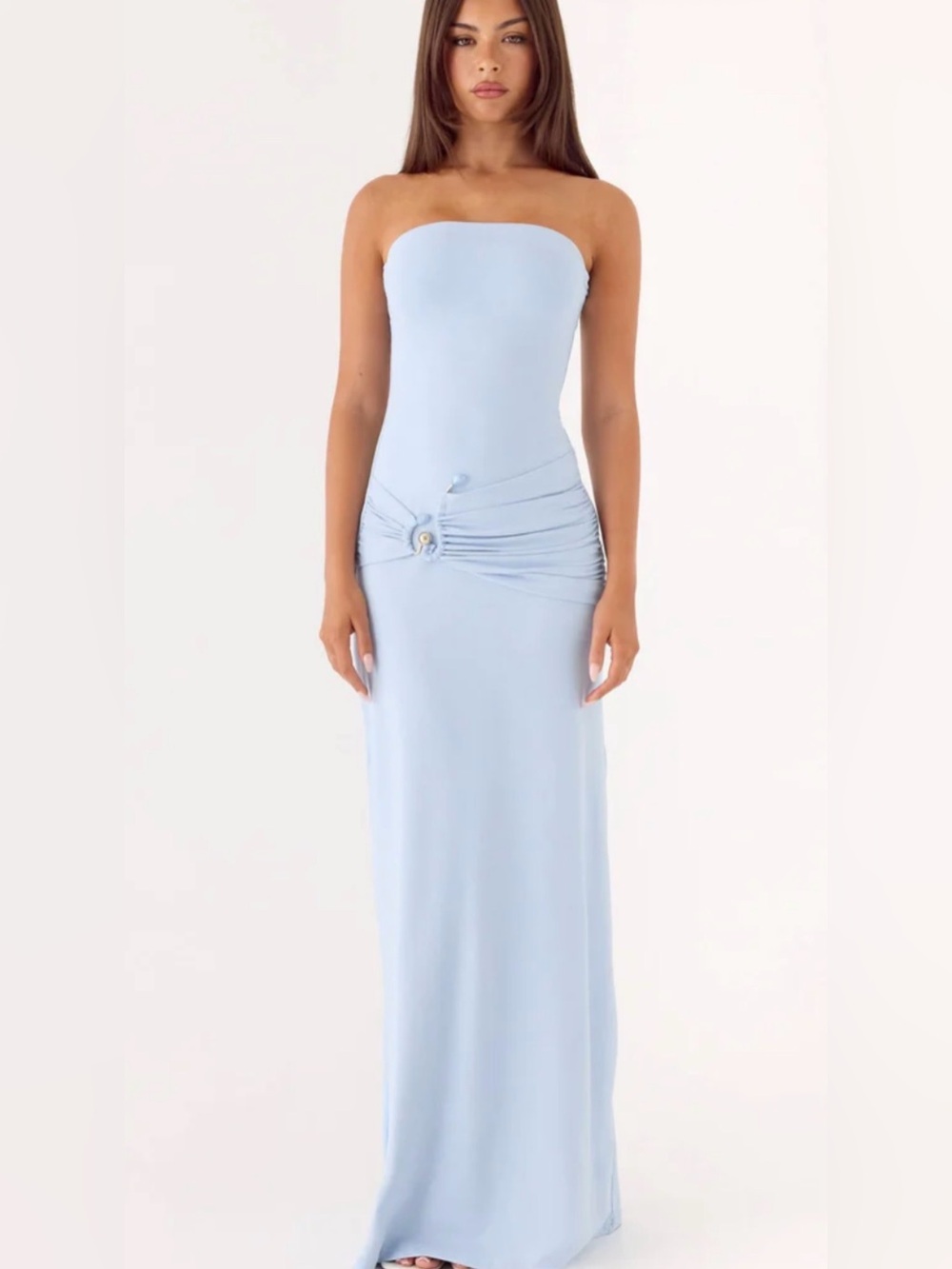 Peppermayo Dimmi Strapless Maxi Dress
in Blue Light Blue Ev. Sz S , 4